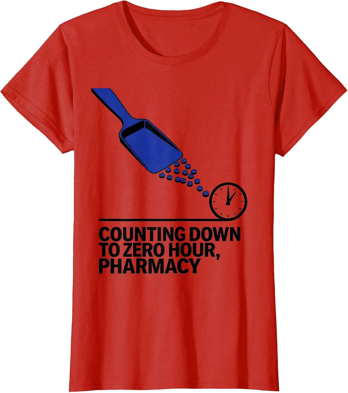 Women's Counting Down To Zero Hour Pharmacy Nurse New Year Shift T-Shirt - Red