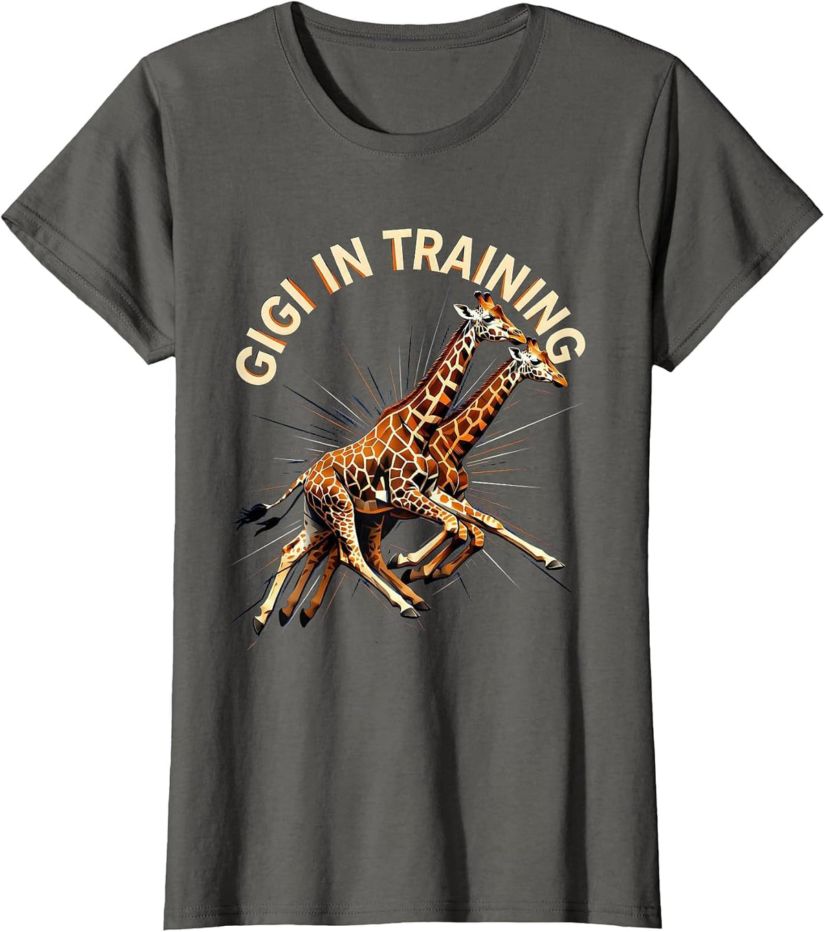 Women's Gigi In Training Grandma To Be Design T-Shirt - Asphalt Grey