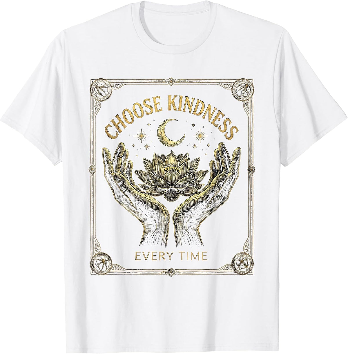Men's Choose Kindness Every Time Be Kind Design T-Shirt - White