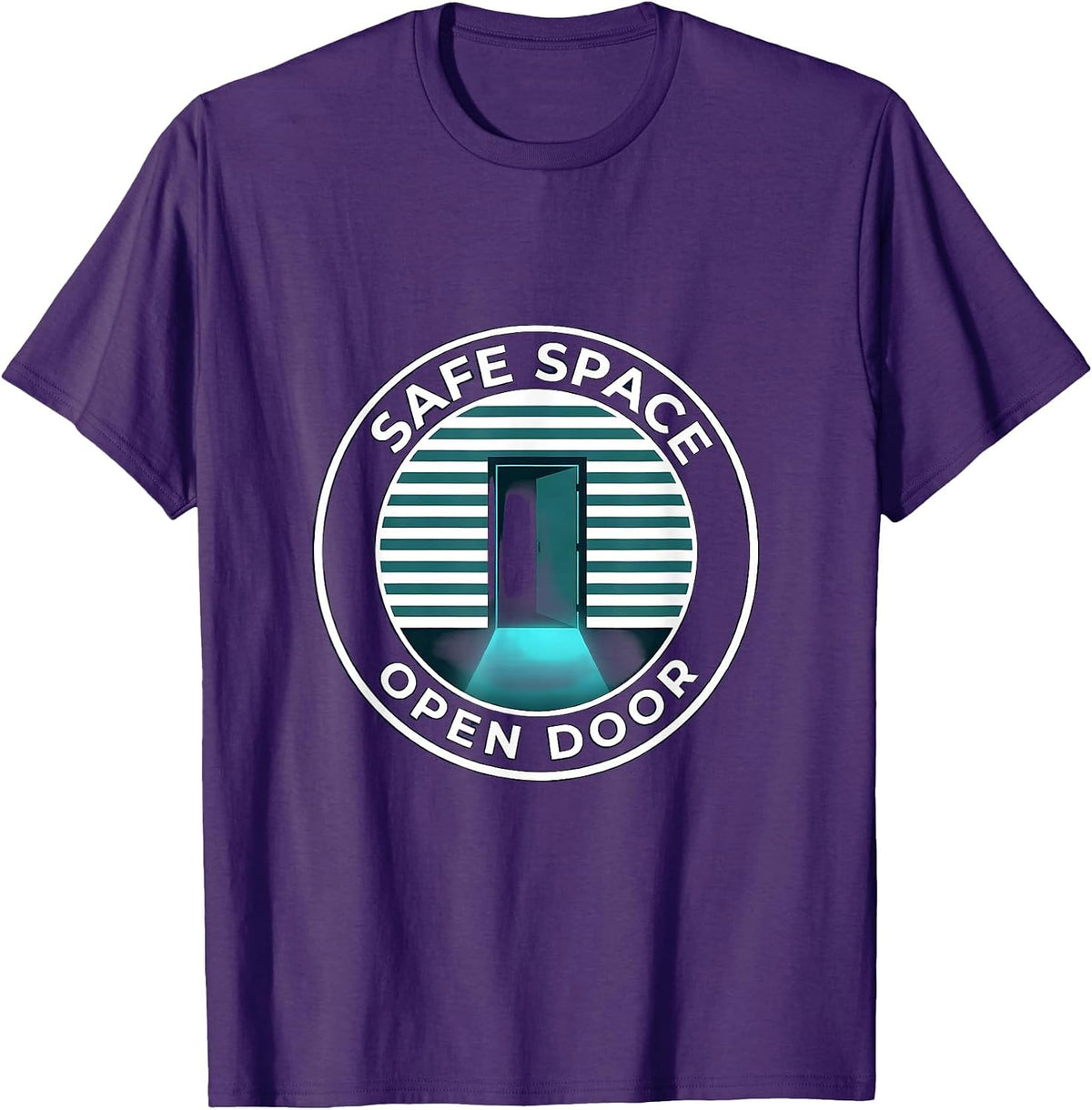 Safe Space Open Door School Counselor Design T-Shirt - Purple