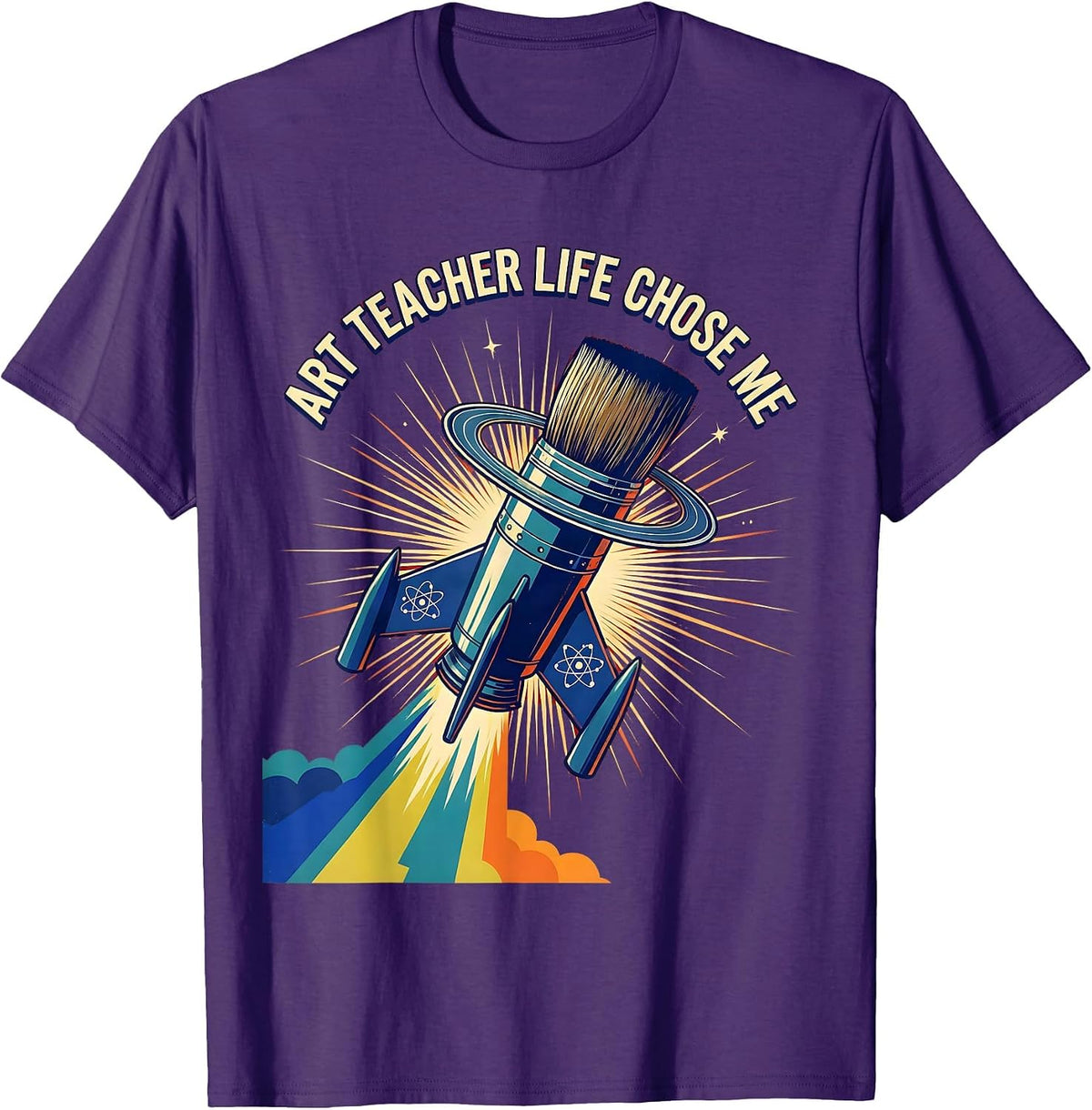 Art Teacher Life Chose Me Educator Design T-Shirt - Purple