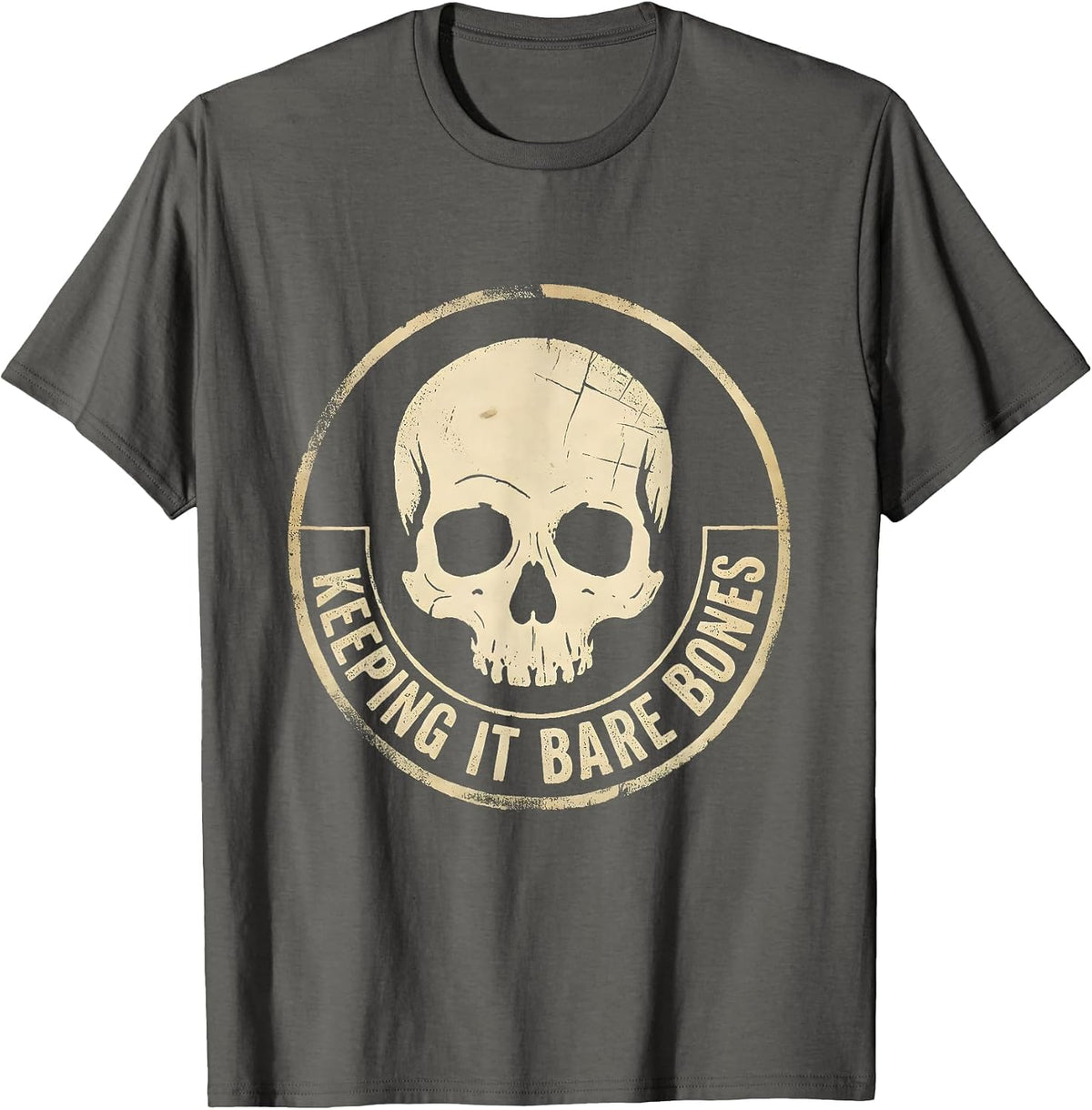 Men's Keeping It Bare Bones Skeleton Graphic Design T-Shirt - Asphalt Grey