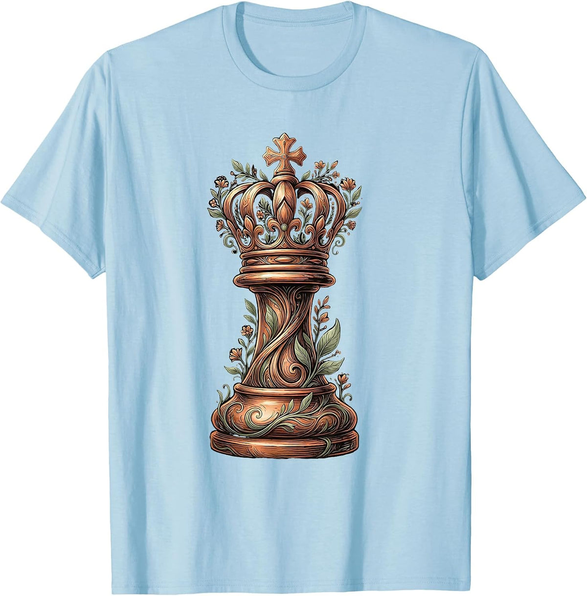 Men's Chess King Standing After Battle Graphic T-Shirt - Baby Blue