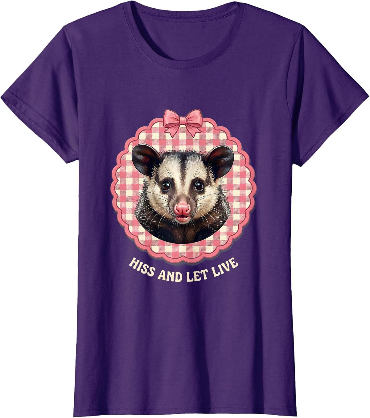 Women's Hiss and Let Live Opossum Design T-Shirt - Purple