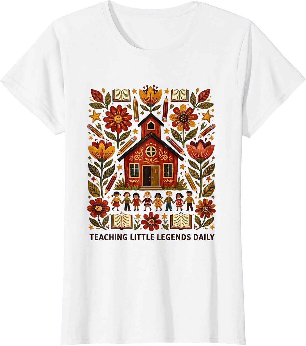Teaching Little Legends Daily Preschool Teacher T-Shirt - White