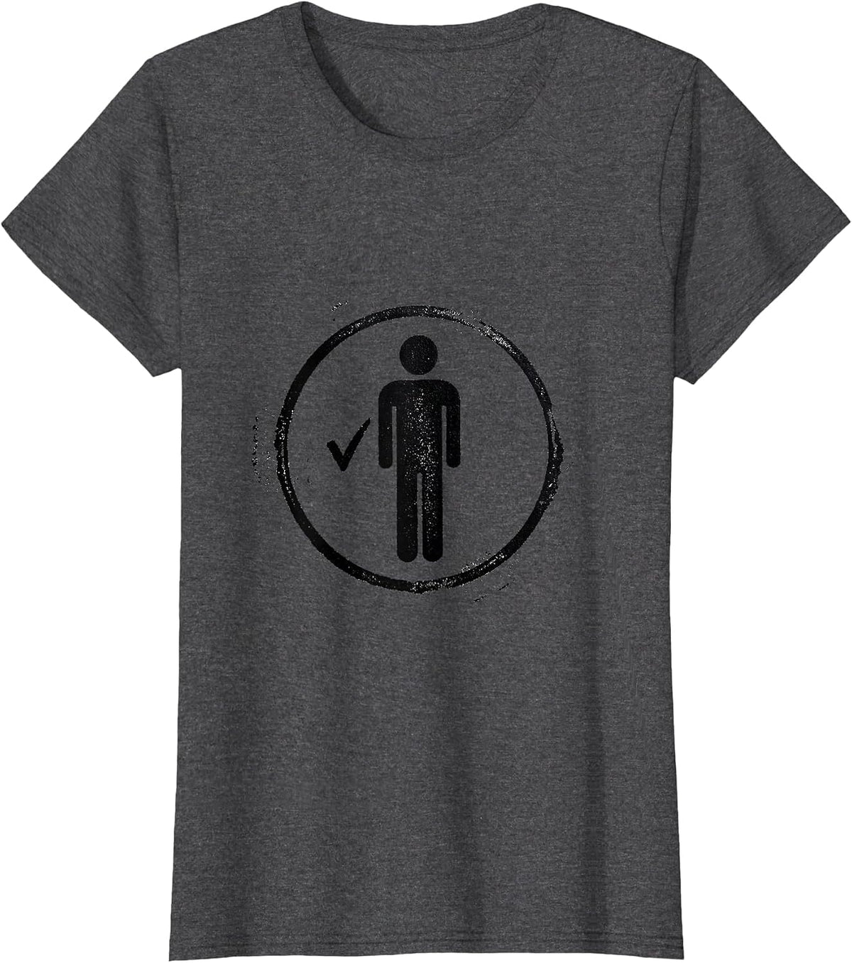 Women's Rubber Stamp Verified Silhouette Funny Novelty Gift T-Shirt - Dark Heather Grey