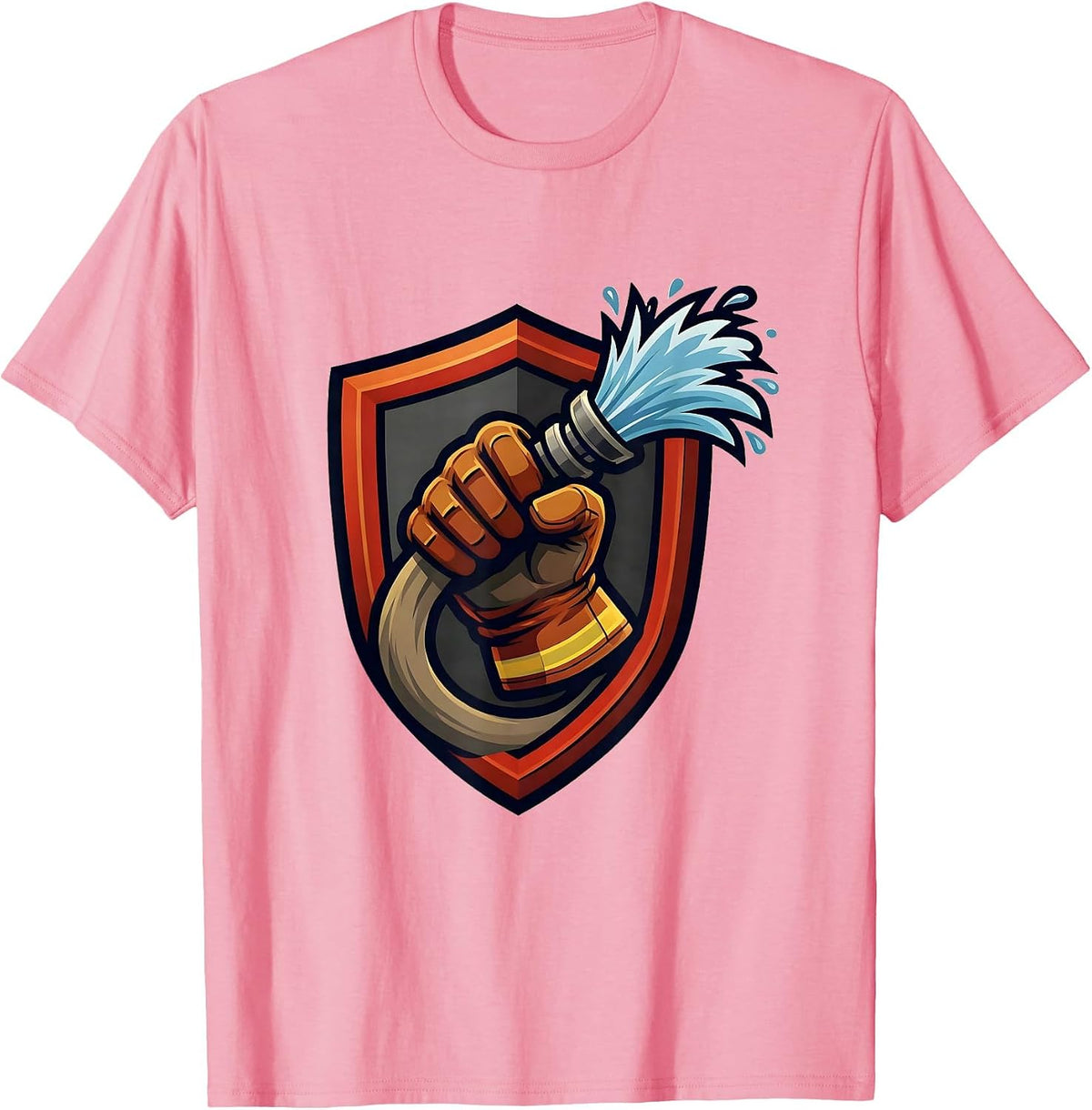 Men's Firefighter Charged Hose Grip Graphic Tee T-Shirt - Pink
