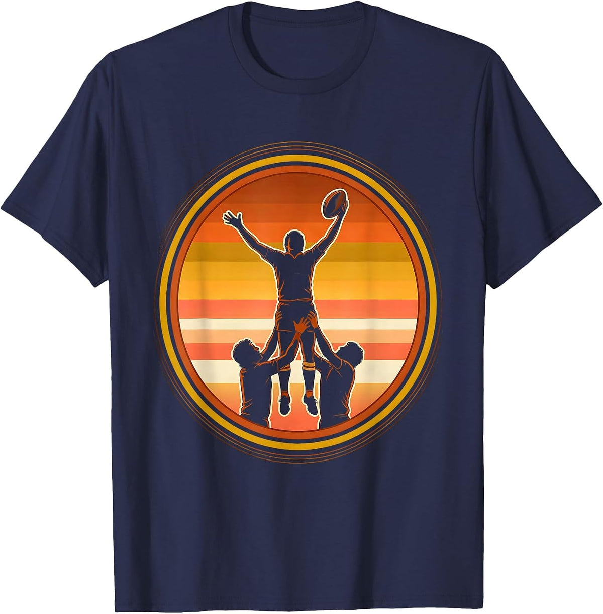 Rugby Lineout Lift Graphic Tee T-Shirt - Navy Blue