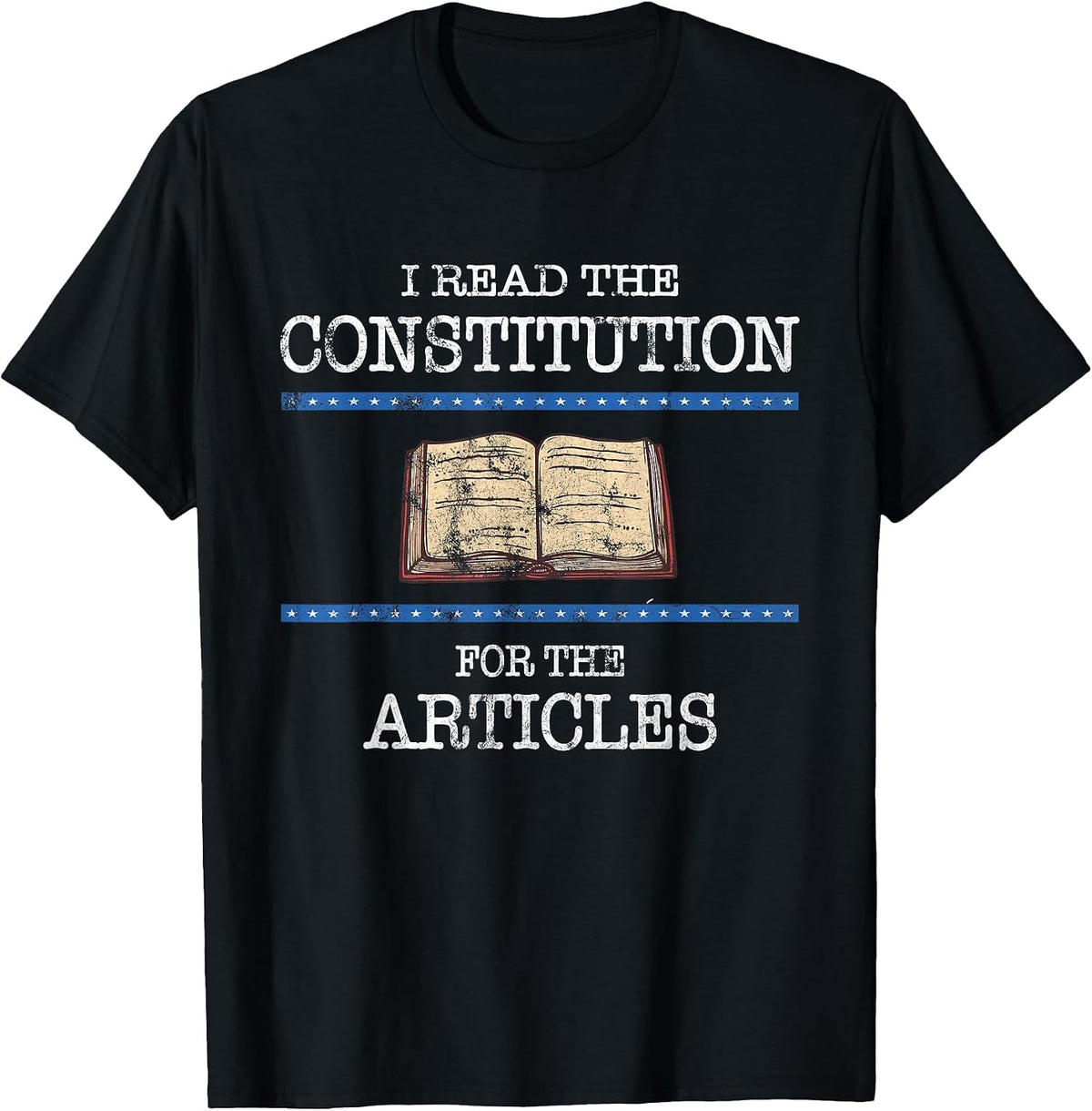 History Teachers Read the Constitution Distressed Funny T-Shirt - Black