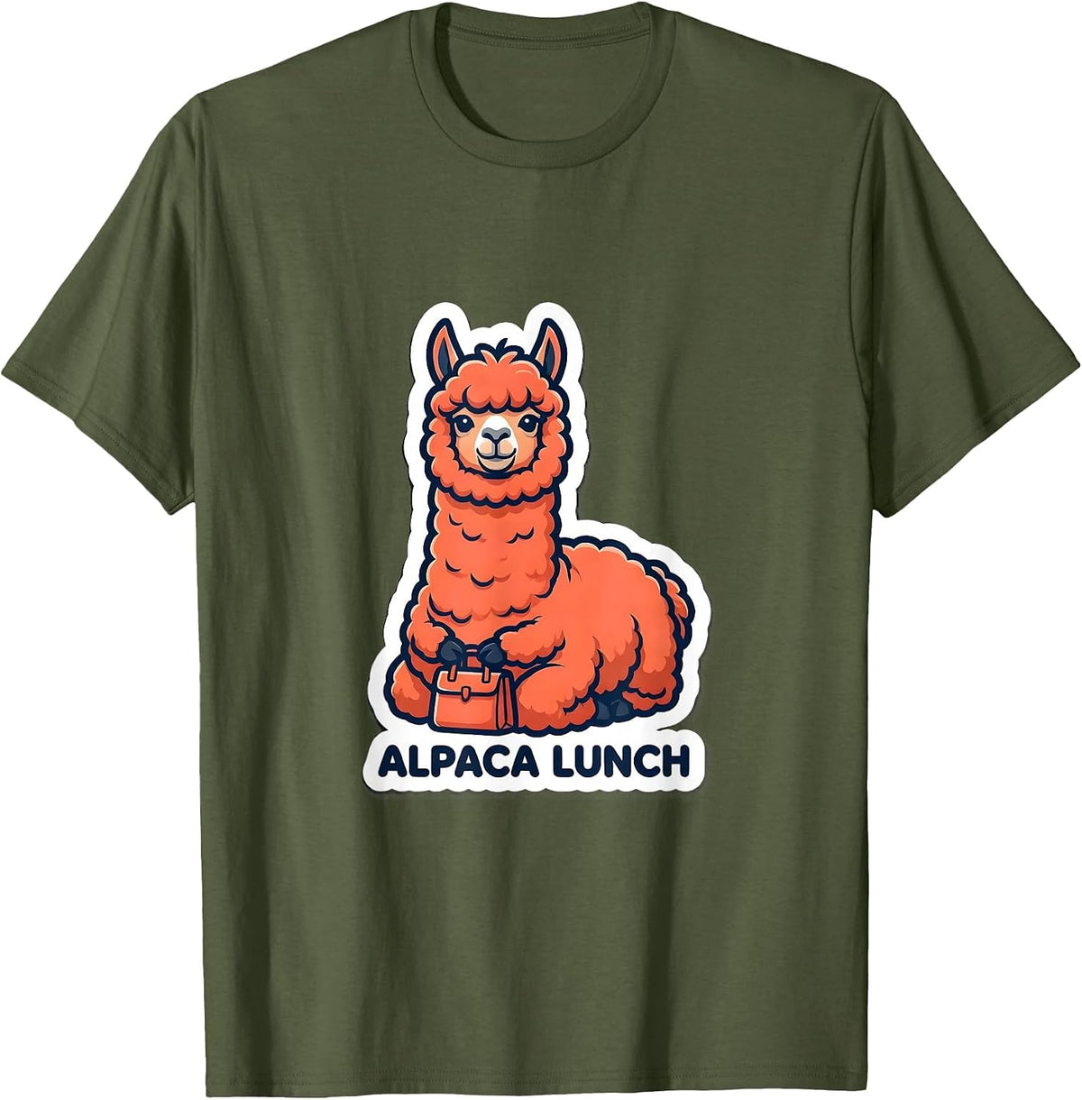 Alpaca Lunch Funny Alpaca Yoga Paramedic Humor T-Shirt - Olive Green