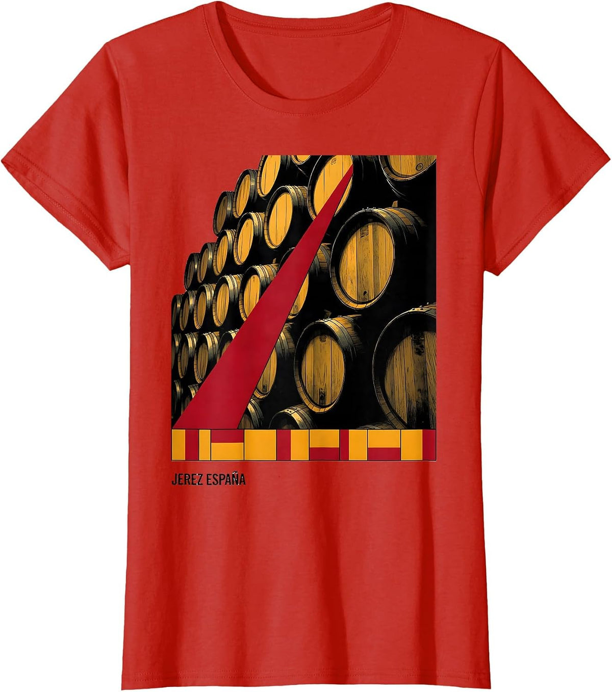 Women's Jerez España Constructivist Poster Spanish City Souvenir T-Shirt - Red