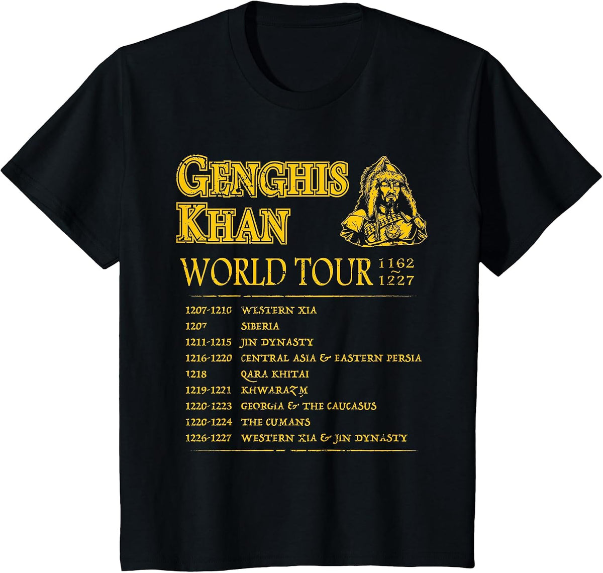 World Tour: Genghis Khan - Historic Mongolian Empire T-Shirt - Black