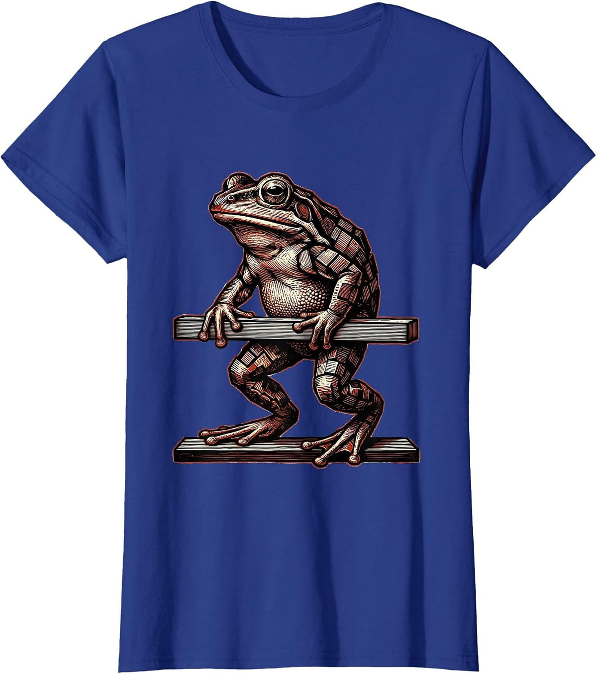 Women's Frog Teacher Letterpress Profession Humor T-Shirt - Royal Blue