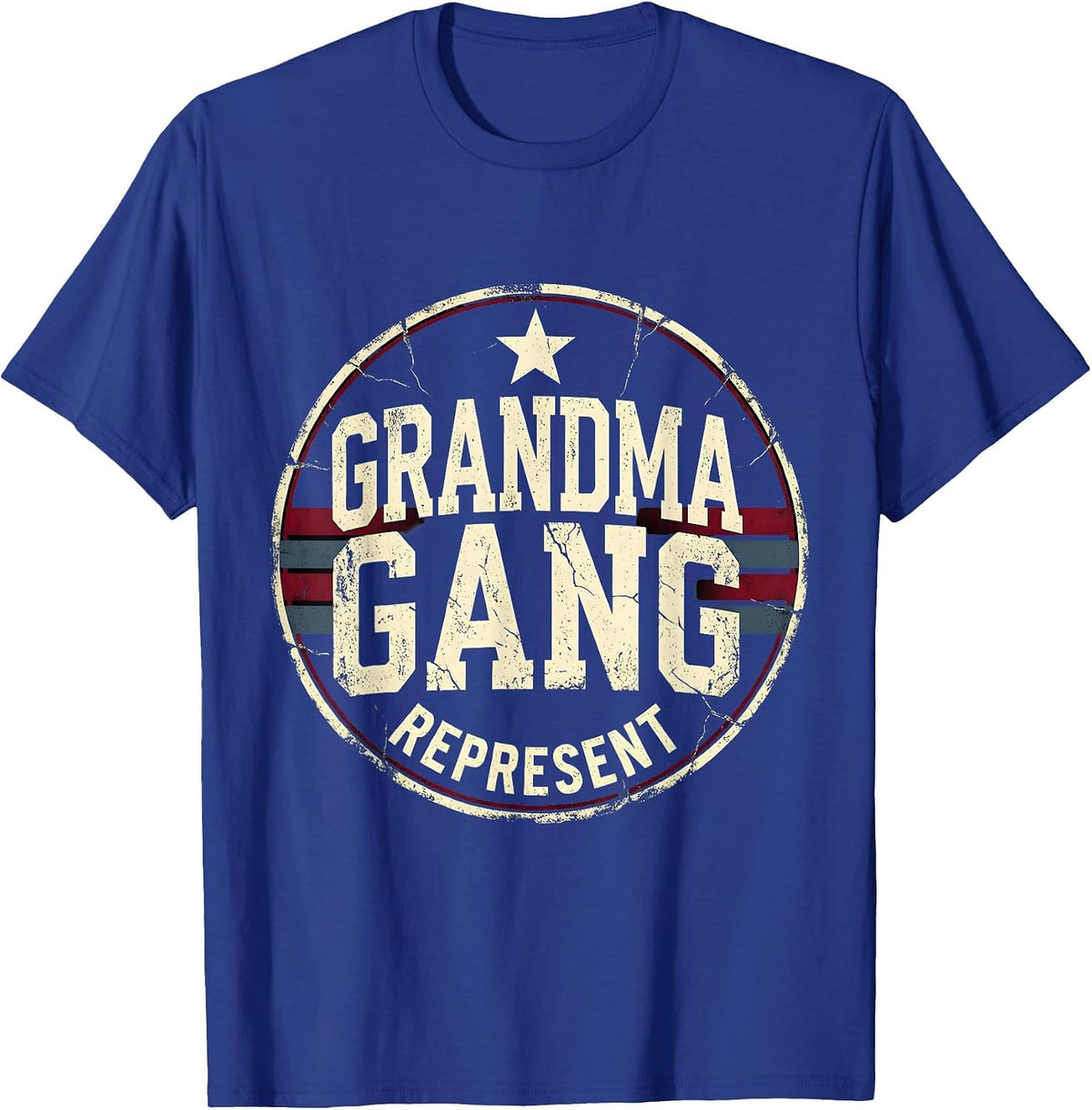 Grandma Gang Represent Grandma Crew Design T-Shirt - Royal Blue