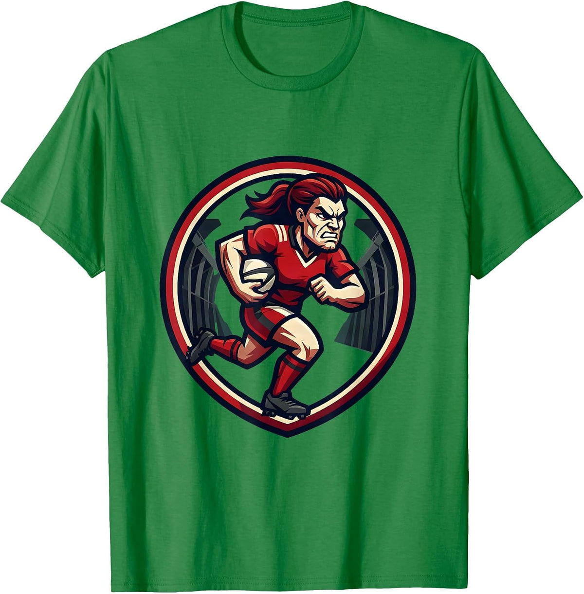 Men's Rugby Team Tunnel Walk Graphic Design T-Shirt - Kelly Green