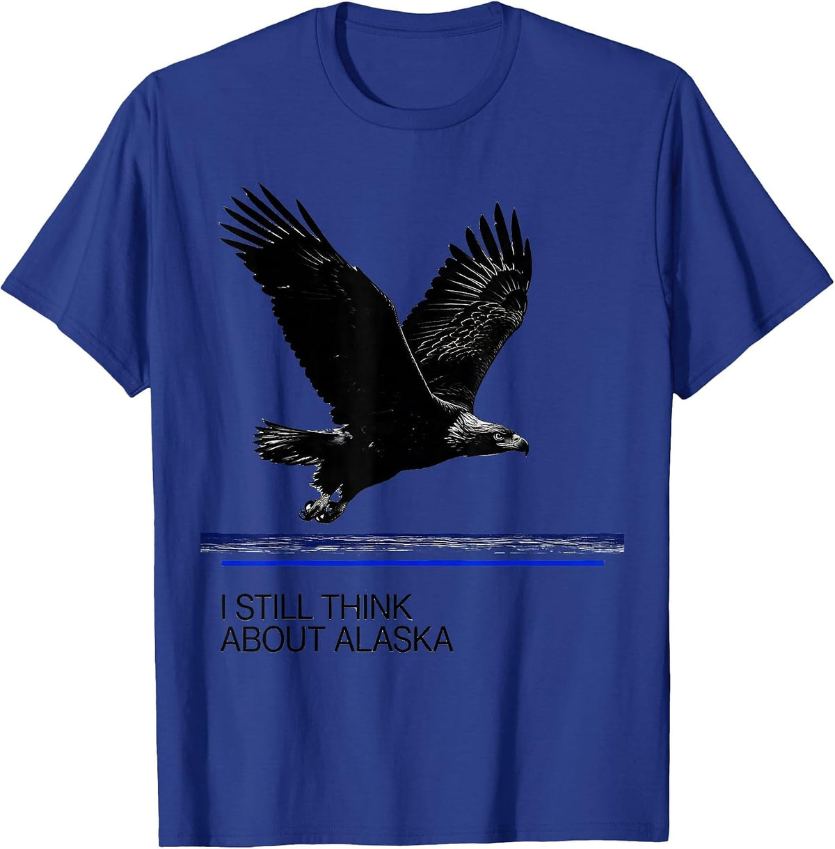 Men's I Still Think About Alaska Vintage Eagle Alaska Travel T-Shirt - Royal Blue