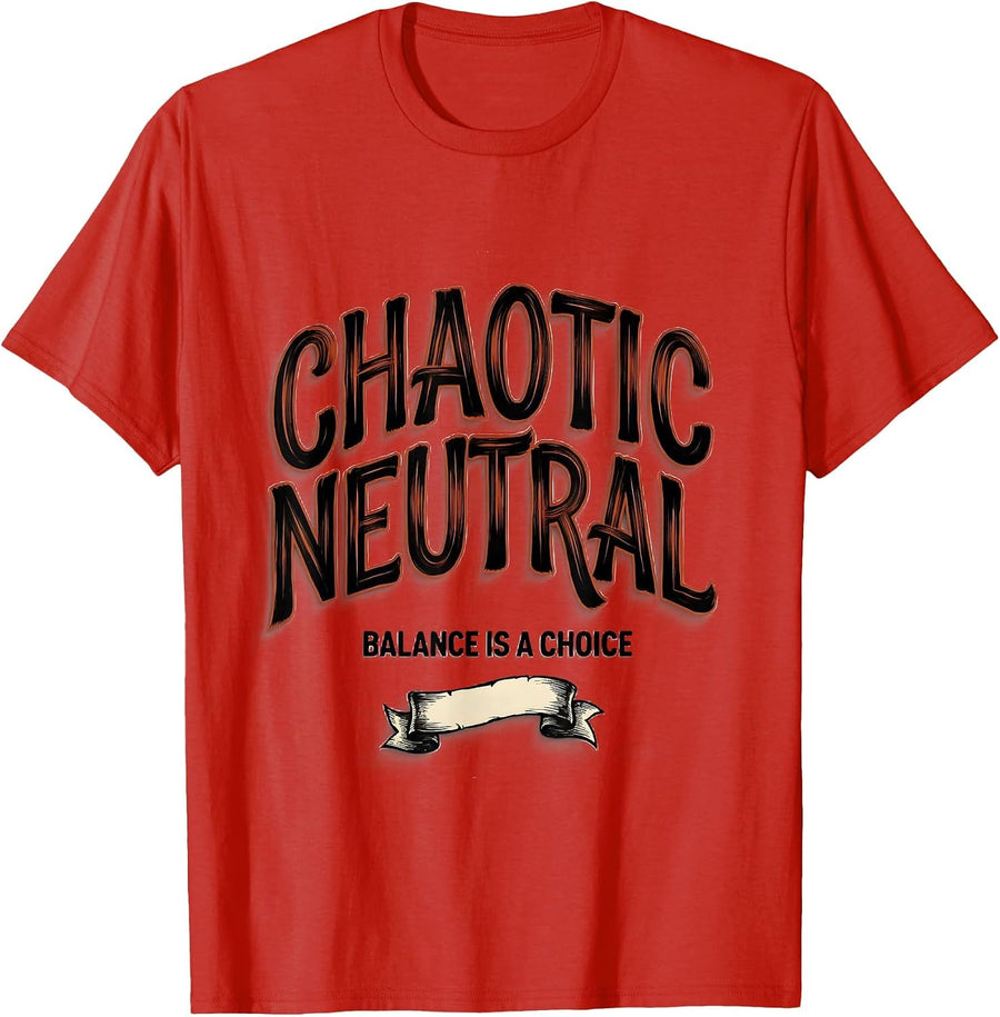 Men's Chaotic Neutral — Balance Is A Choice Funny Chaos T-Shirt - Red