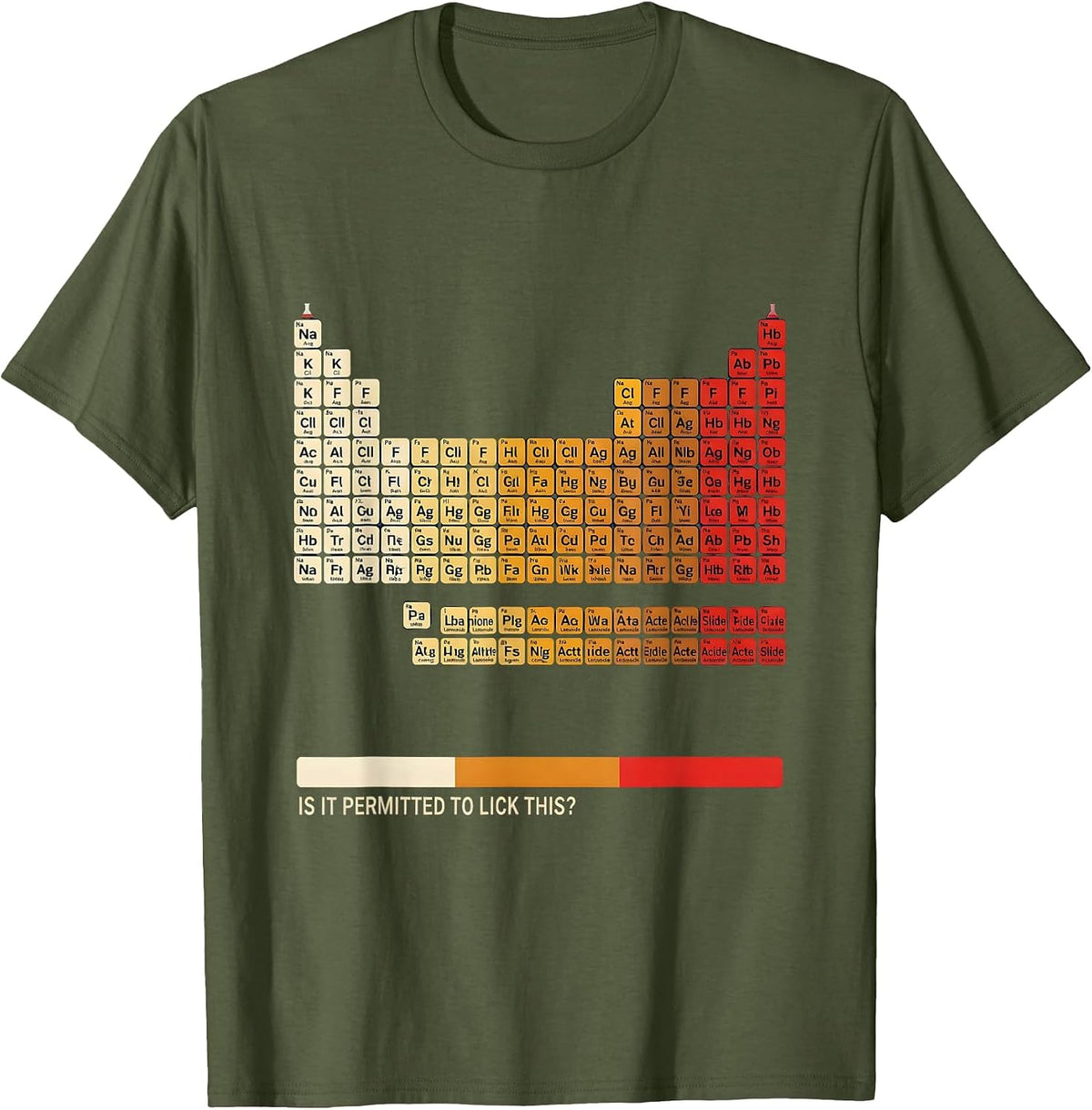 Men's Is It Permitted To Lick This Funny Periodic Table Chemistry T-Shirt - Olive Green