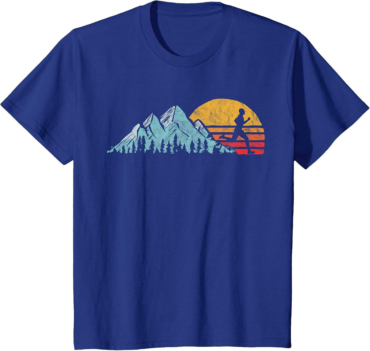 Mountain Runner - Retro Style Vintage Running T-Shirt T-Shirt - Royal Blue