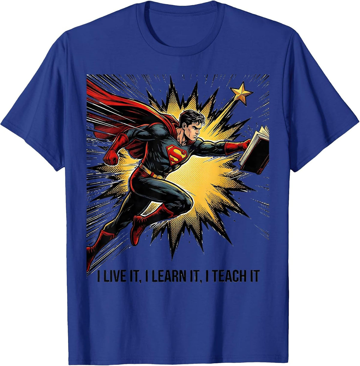 Men's I Live It I Learn It I Teach It Comic Book Black History T-Shirt - Royal Blue