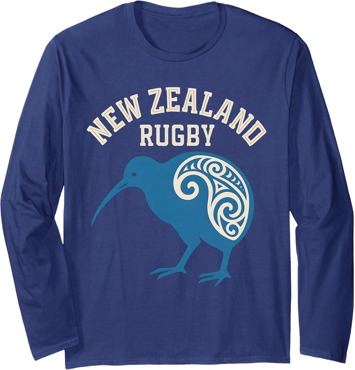 New Zealand Rugby Kiwi Long Sleeve T-Shirt - Adult Unisex Navy Blue