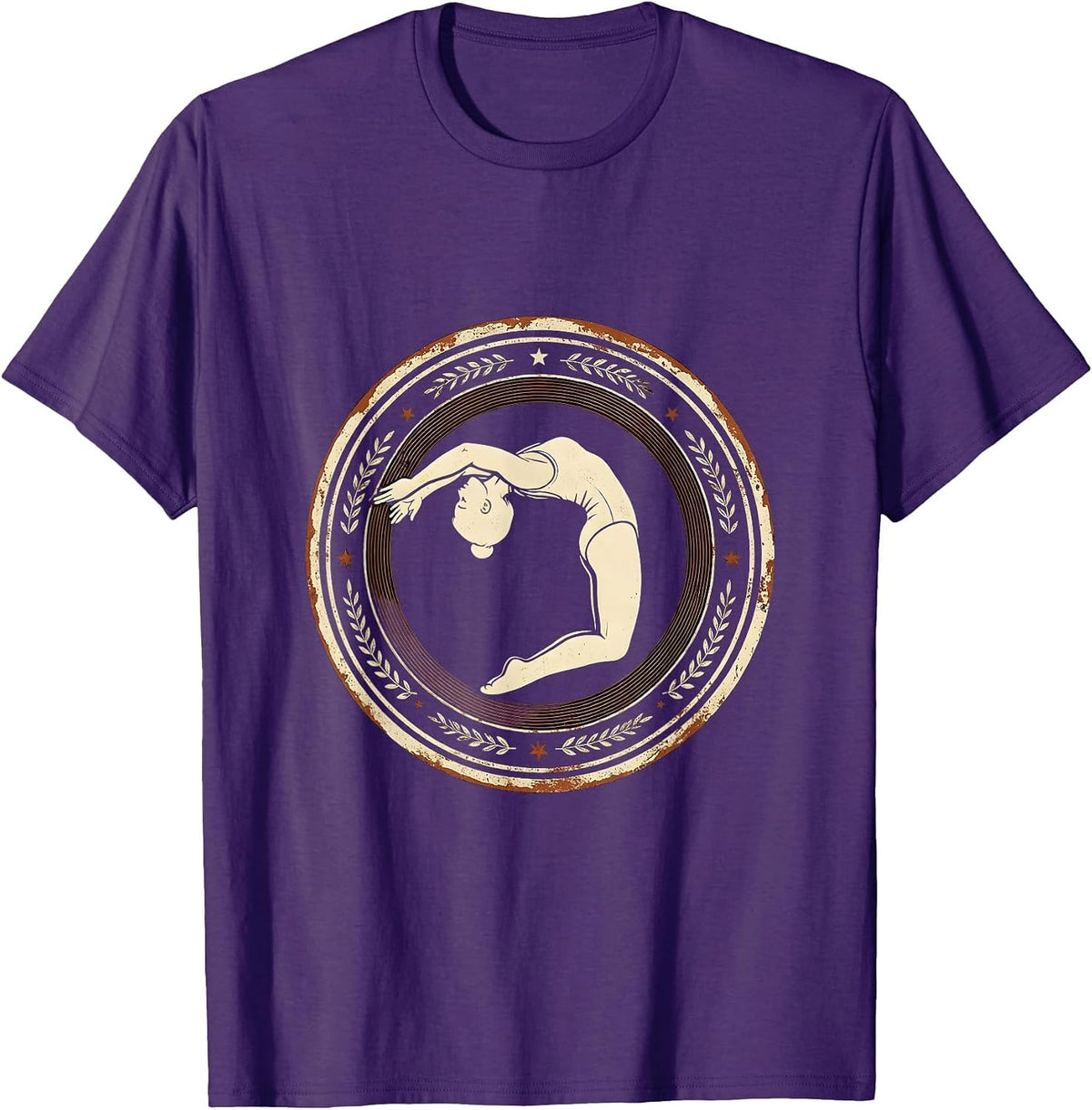 Gymnast Backflip Silhouette Graphic T-Shirt - Purple