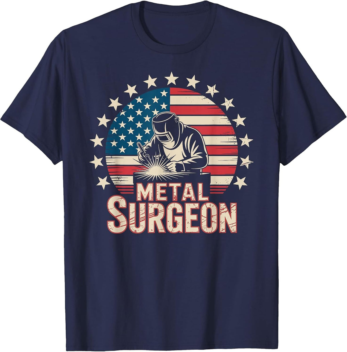 Funn Welder USA Patriotic Metal Surgeon T-Shirt - Navy Blue