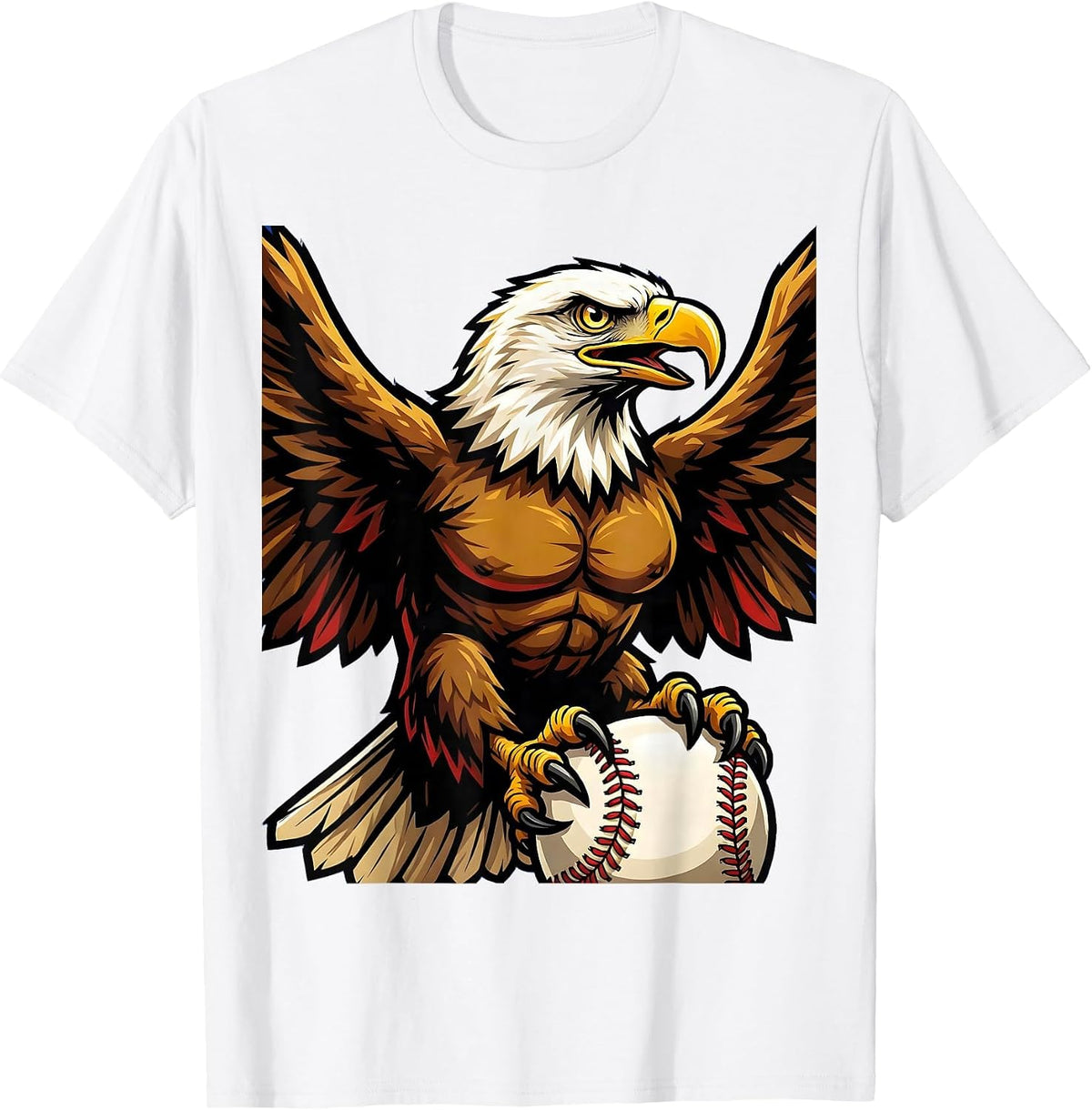 Men's Eagle Clutching Softball Graphic Softball Mom T-Shirt - White