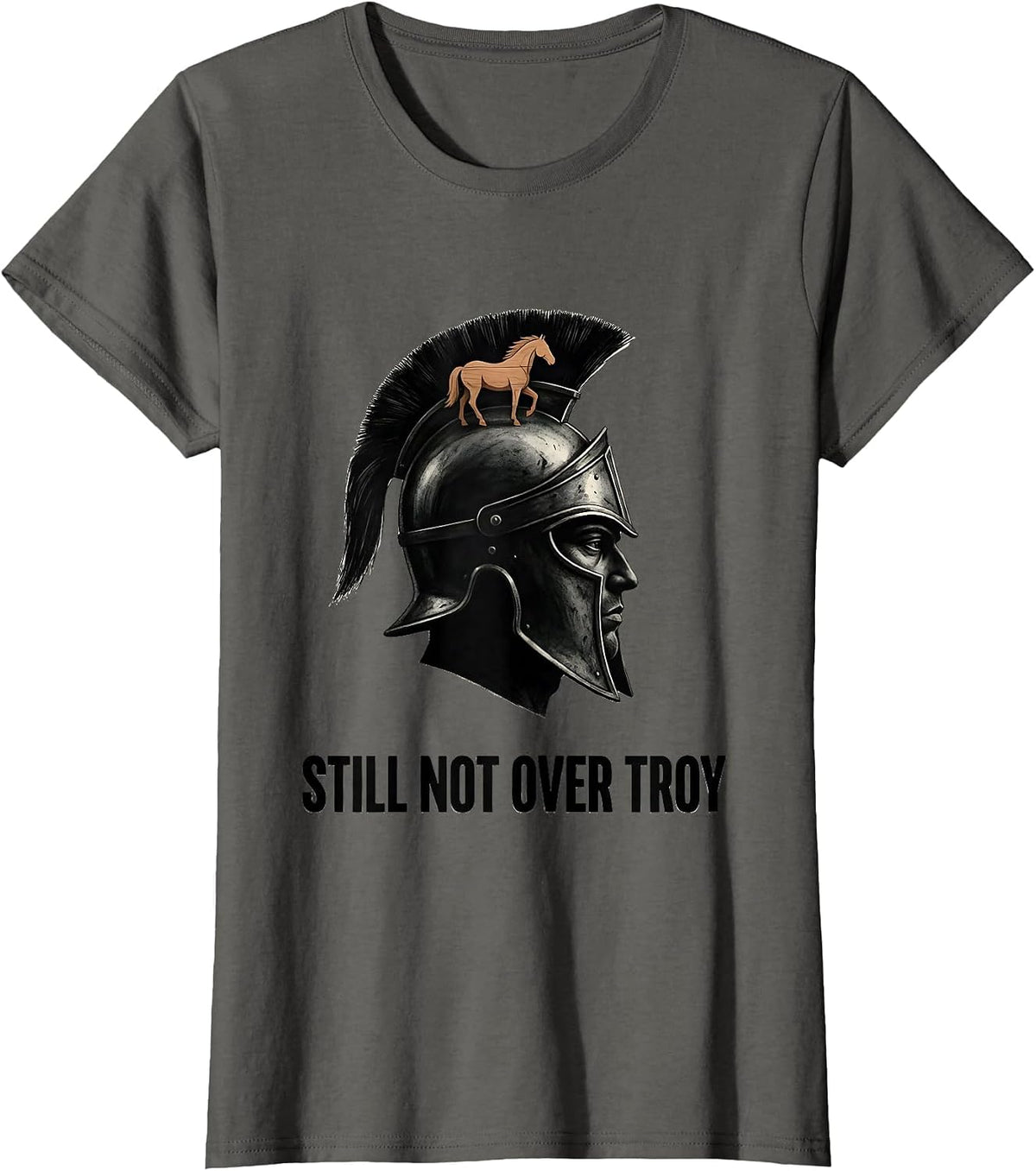 Women's Still Not Over Troy Funny History Teacher History Buff Gift T-Shirt - Asphalt Grey