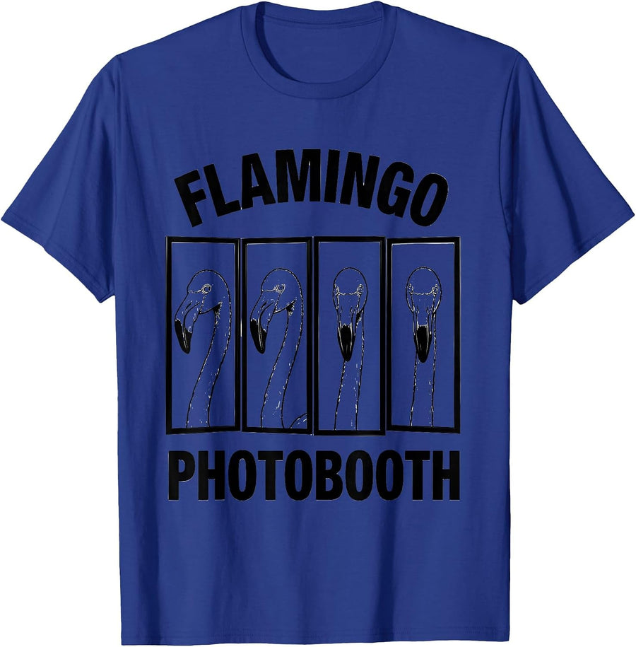 Flamingo Photobooth Funny Animal Portrait Humor T-Shirt - Royal Blue