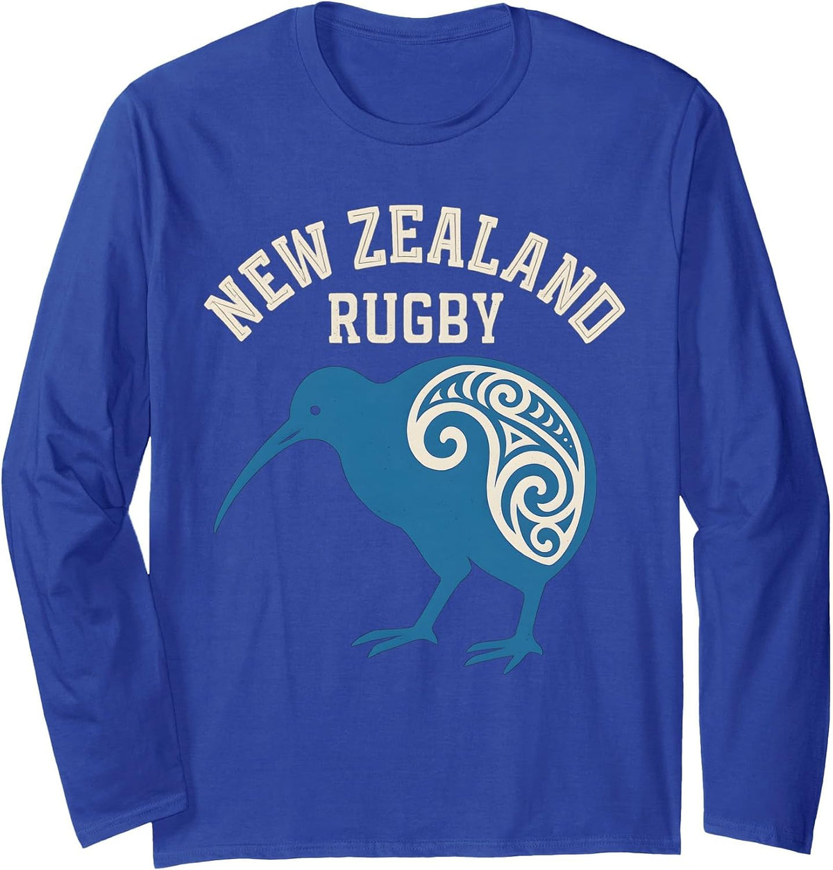 New Zealand Rugby Kiwi Long Sleeve T-Shirt - Adult Unisex Royal Blue