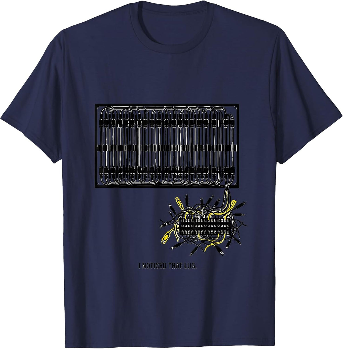 I Noticed That Lug Funny Electrician Trade Humor Gift T-Shirt - Navy Blue