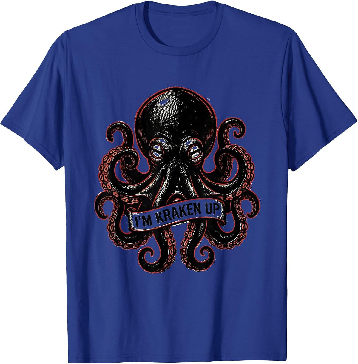 Men's I'm Kraken Up Tattoo Octopus Lover Cute Sea Creature Art T-Shirt - Royal Blue