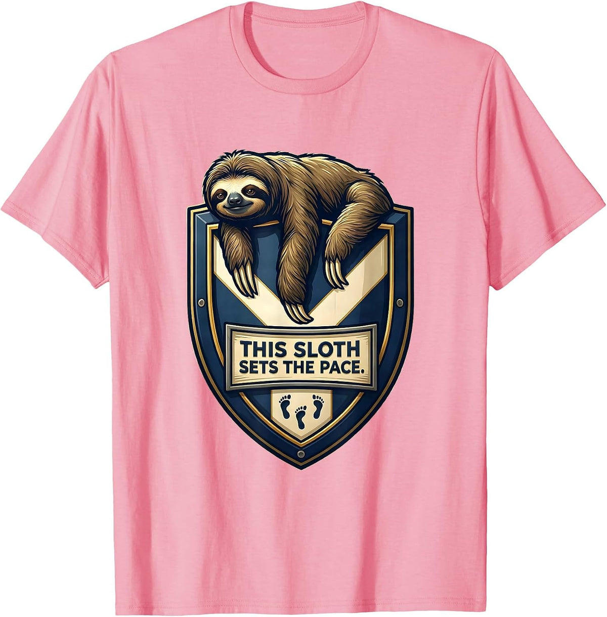 This Sloth Sets The Pace Funny Sloth Lover Humor Gift T-Shirt, Men, Pink, X-Large - As Pictured