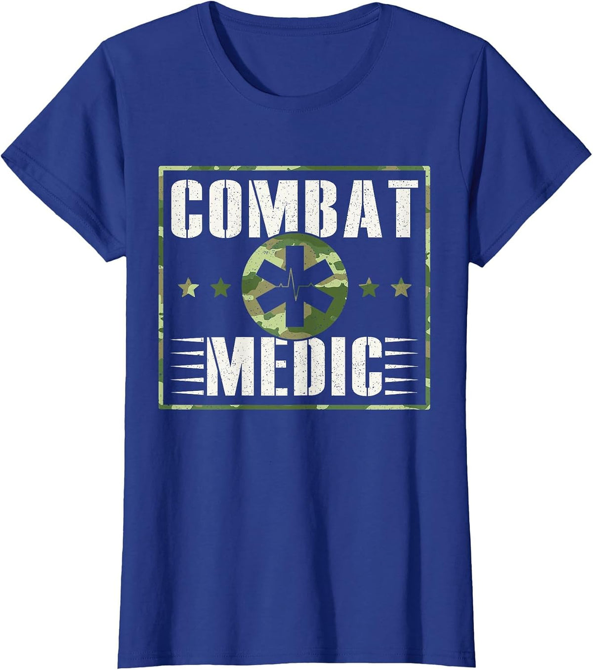 Combat Medic Soldier Veteran's Day Veterans Combat Veteran T-Shirt - Royal Blue