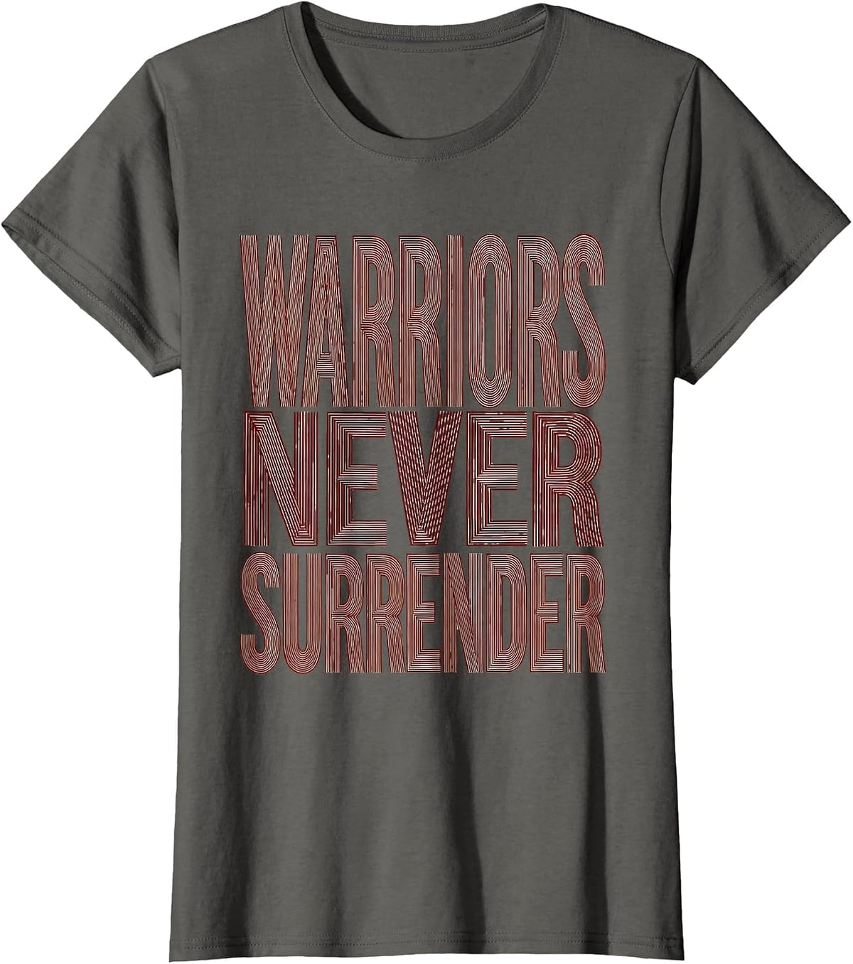 Women's Warriors Never Surrender Crusader Design T-Shirt - Asphalt Grey