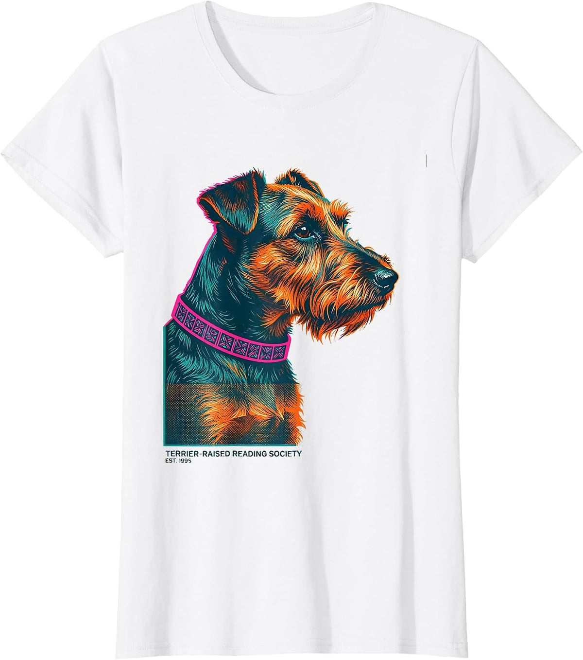 Terrier-Raised Reading Society Est. 1995 Vintage T-Shirt - White