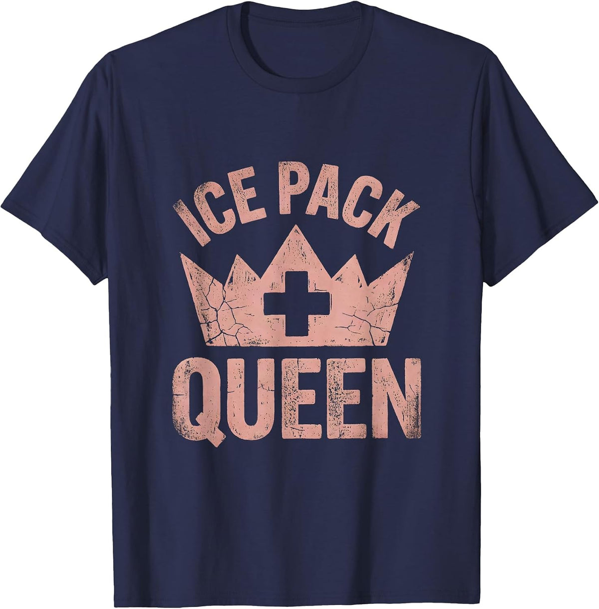 Ice Pack Queen School Nurse Design T-Shirt - Navy Blue
