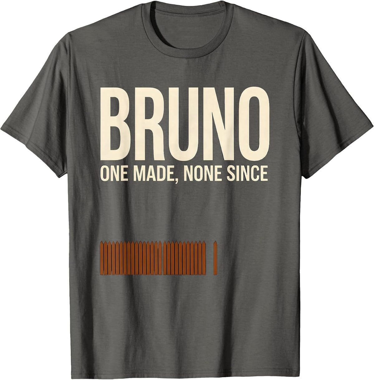 Men's Bruno One Made None Since Retro Personalized Name T-Shirt - Asphalt Grey