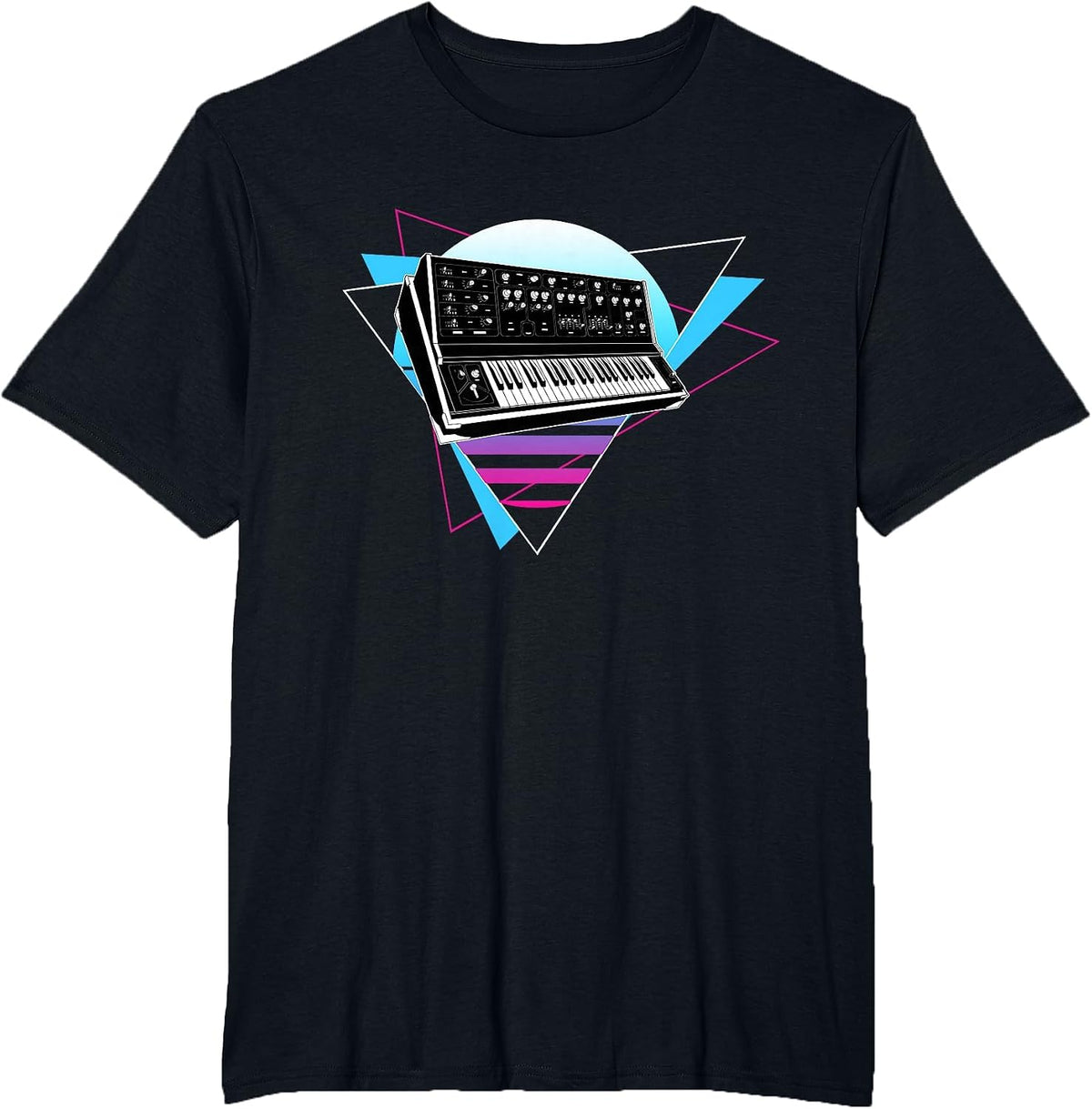 Modular Synthesizer Analog Vaporwave Techno T-Shirt - Black