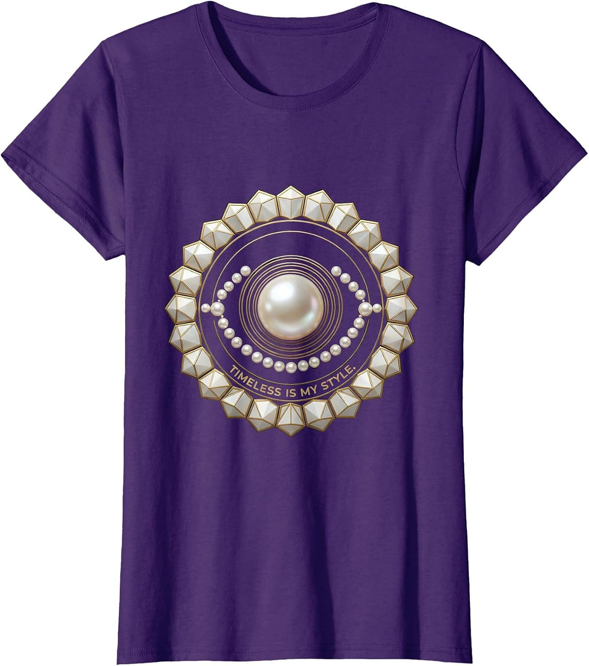 Women's Pearls Are Always Appropriate Timeless Style T-Shirt - Purple