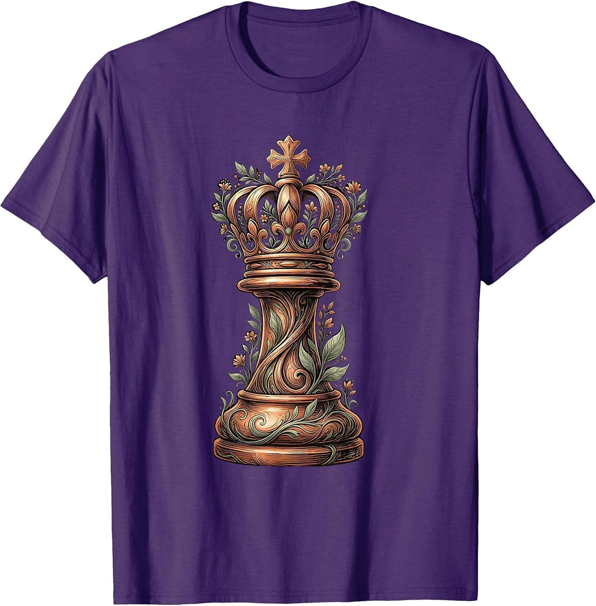 Men's Chess King Standing After Battle Graphic T-Shirt - Purple