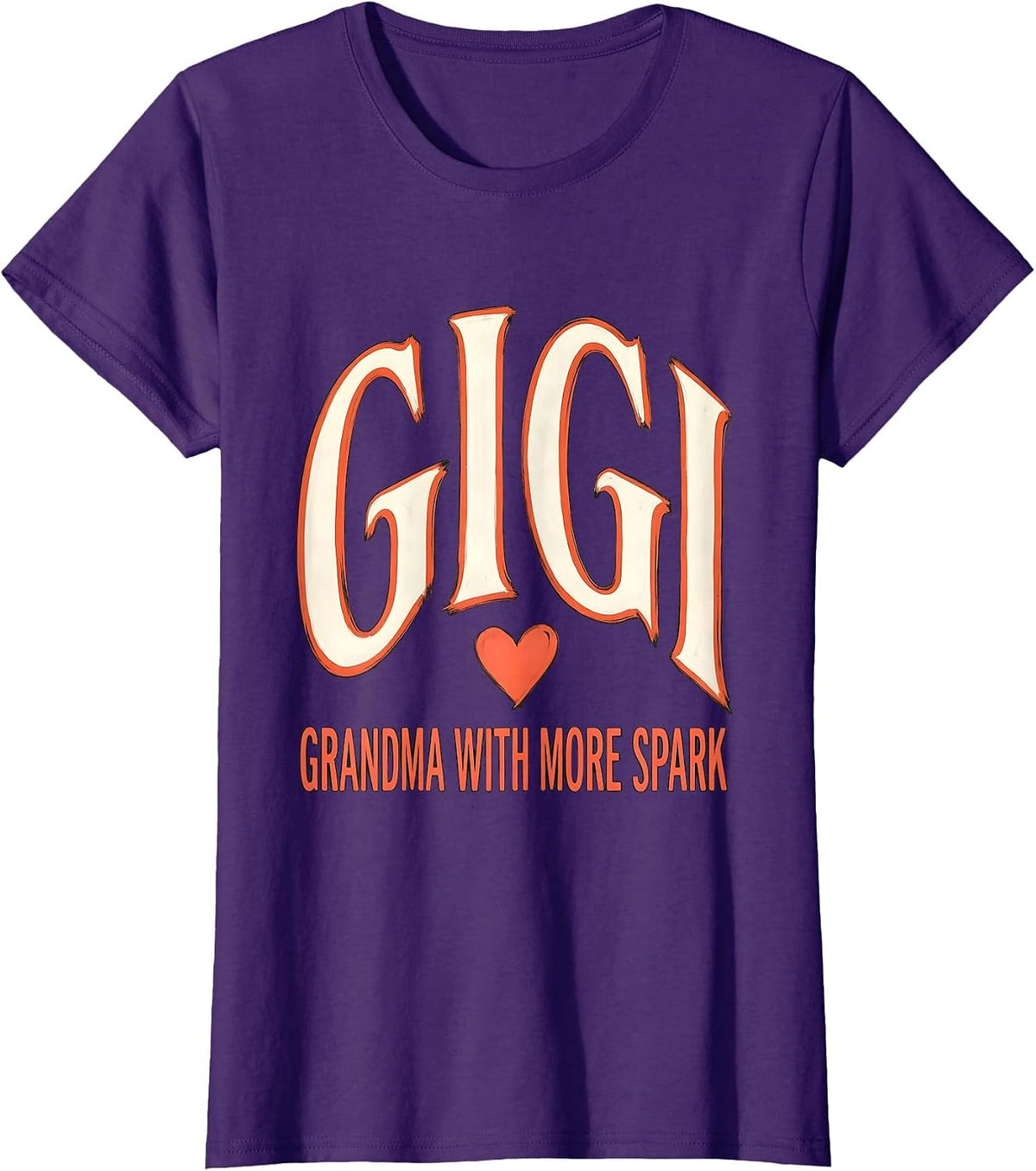 Women's Gigi Grandma With More Spark Funny Grandmother Gift T-Shirt - Purple