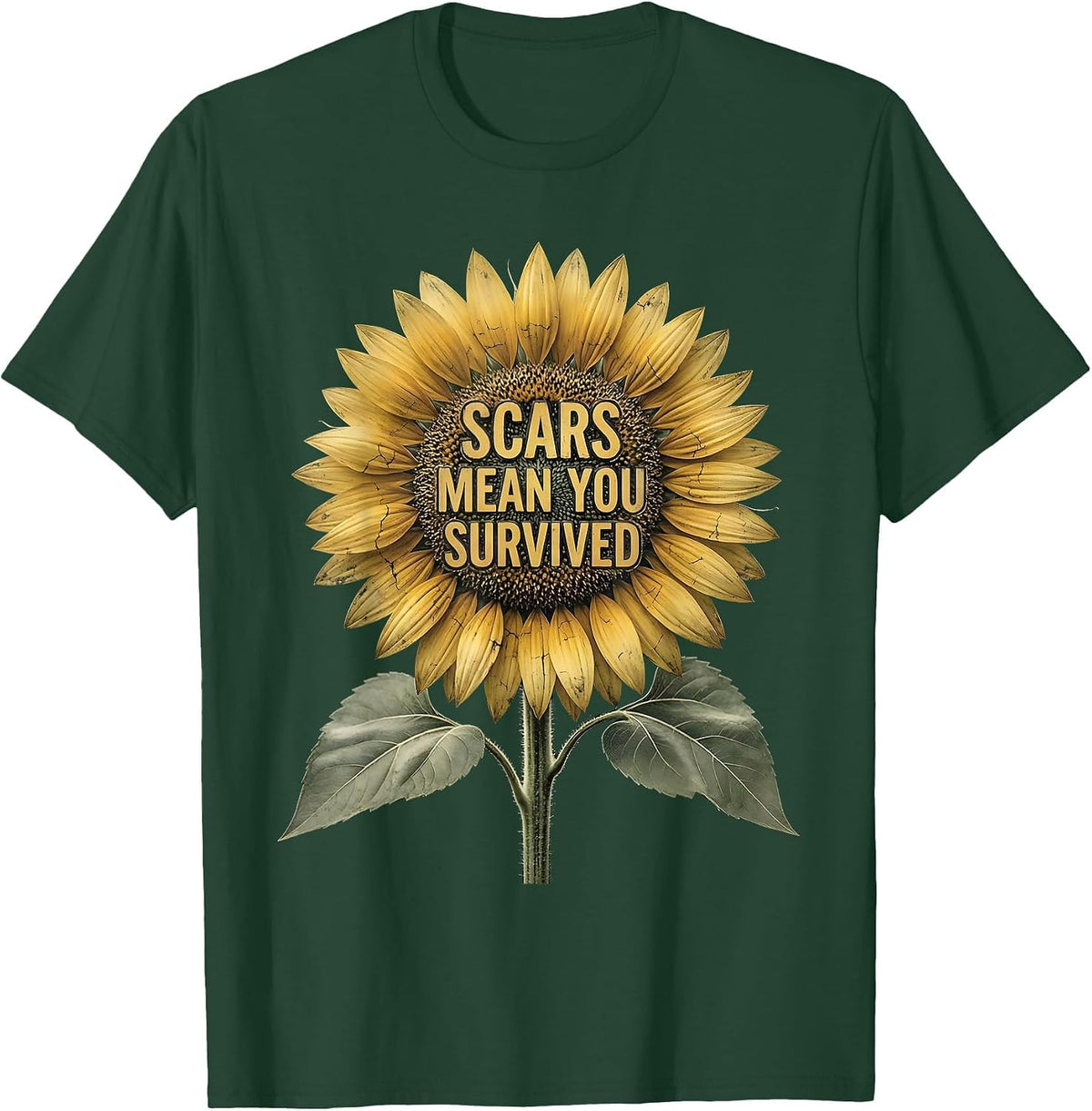 Scars Mean You Survived Suicide Prevention T-Shirt - Dark Green