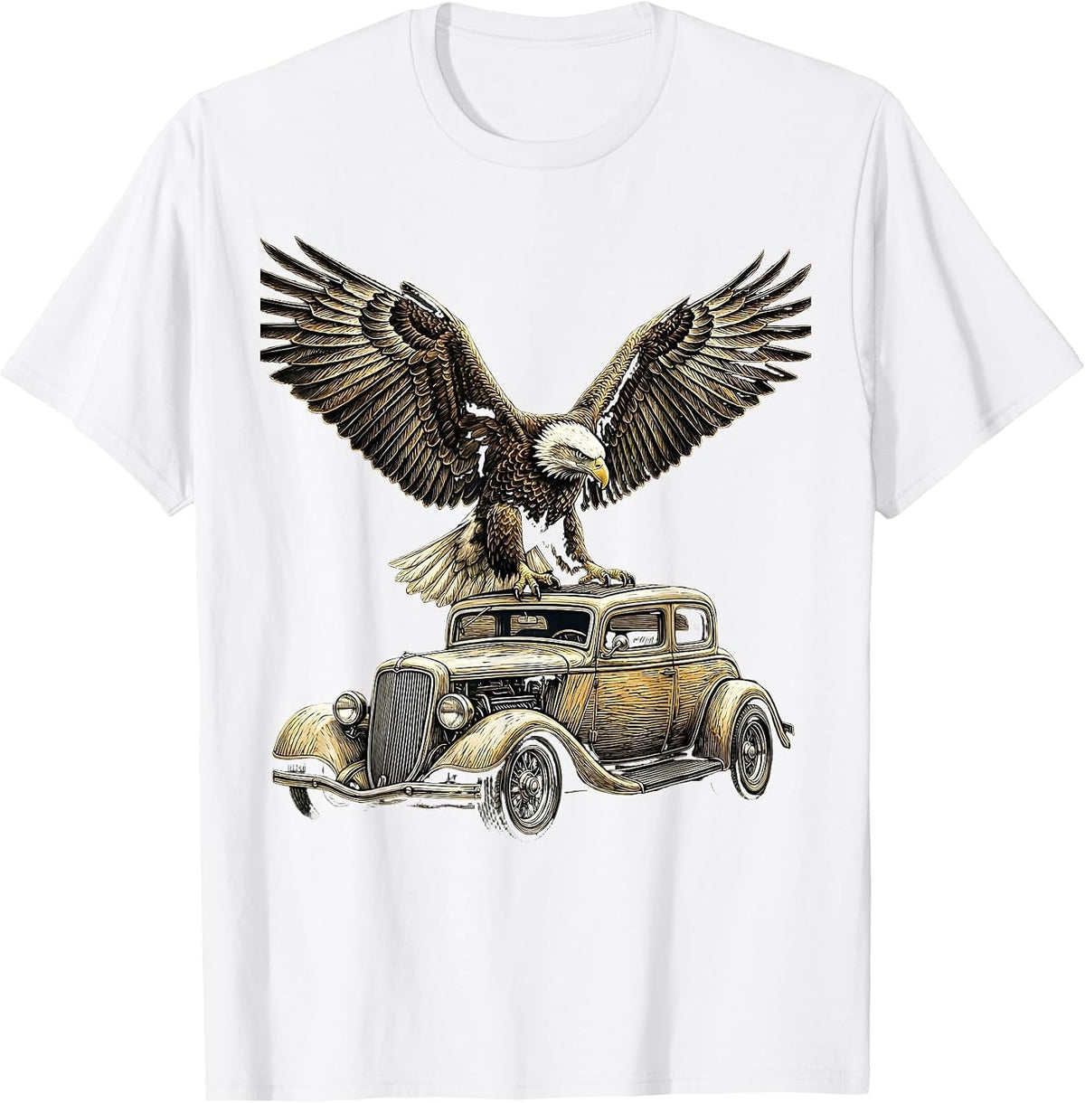 Men's Valley Forge Automotive Eagle Hot Rod Graphic T-Shirt - White