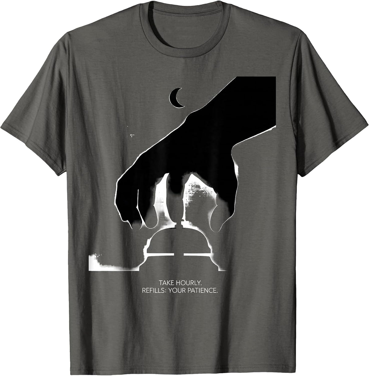 Take Hourly Refills Your Patience Funny Pharmacy Tech T-Shirt - Asphalt Grey