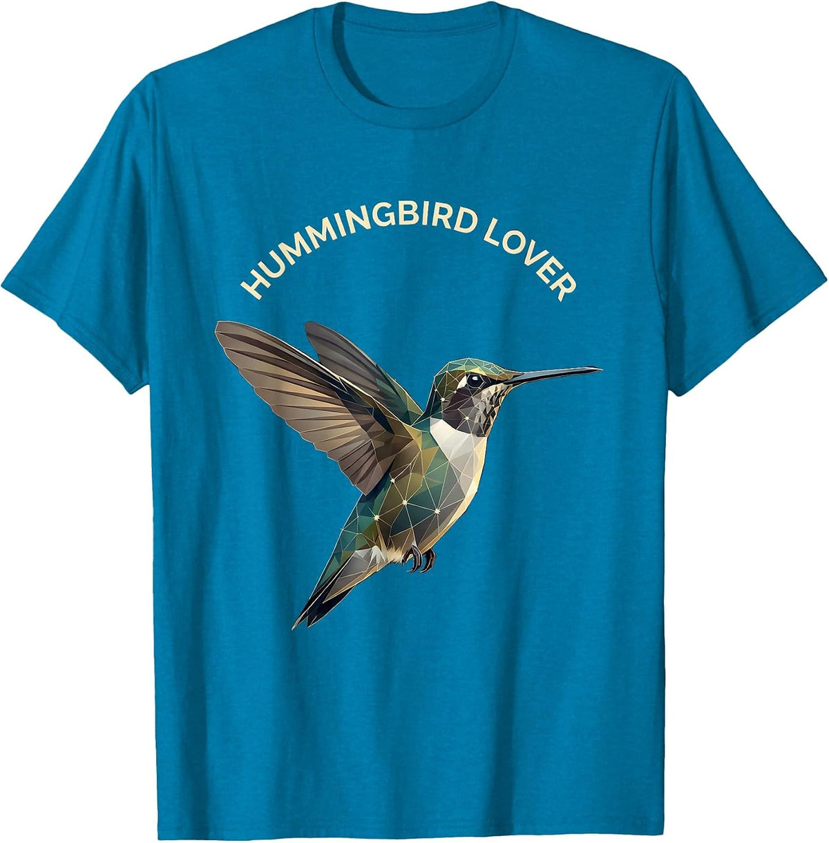 Hummingbird Lover Geometric Constellation Animal Line Art T-Shirt - Sapphire Blue