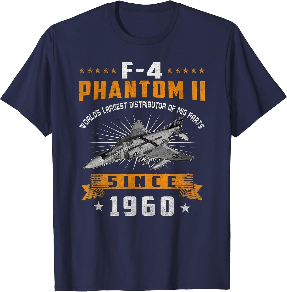 F-4 Phantom II Fighter Jet Military Aircraft Veteran T-Shirt - Navy Blue