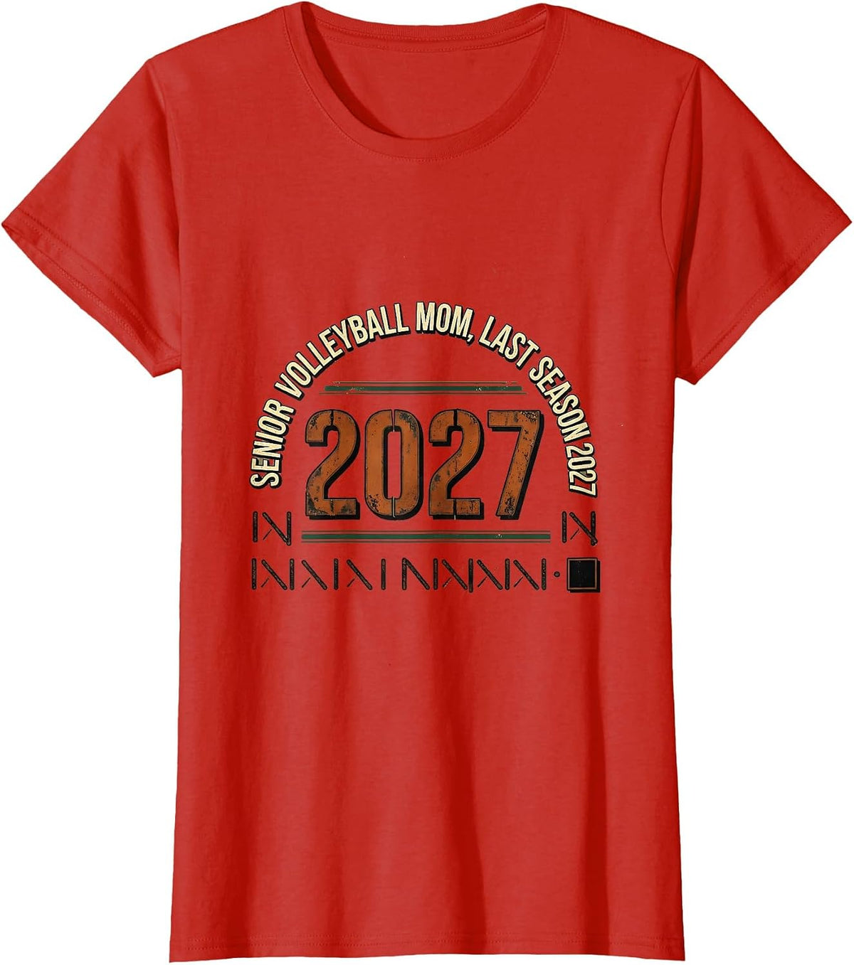 Senior Volleyball Mom Last Season 2027 Vintage T-Shirt - Red