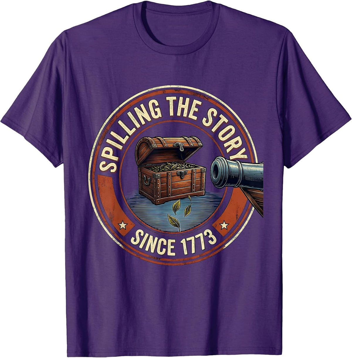 Spilling The Story Since 1773 Patriotic History Teacher T-Shirt - Purple
